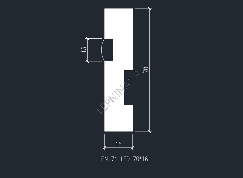 Плинтус напольный для подсветки LED EVROWOOD PN 021